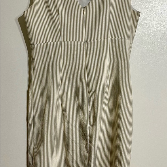 London Style Cream Striped Kids Midi Dress Sz 10 - Picture 7 of 9